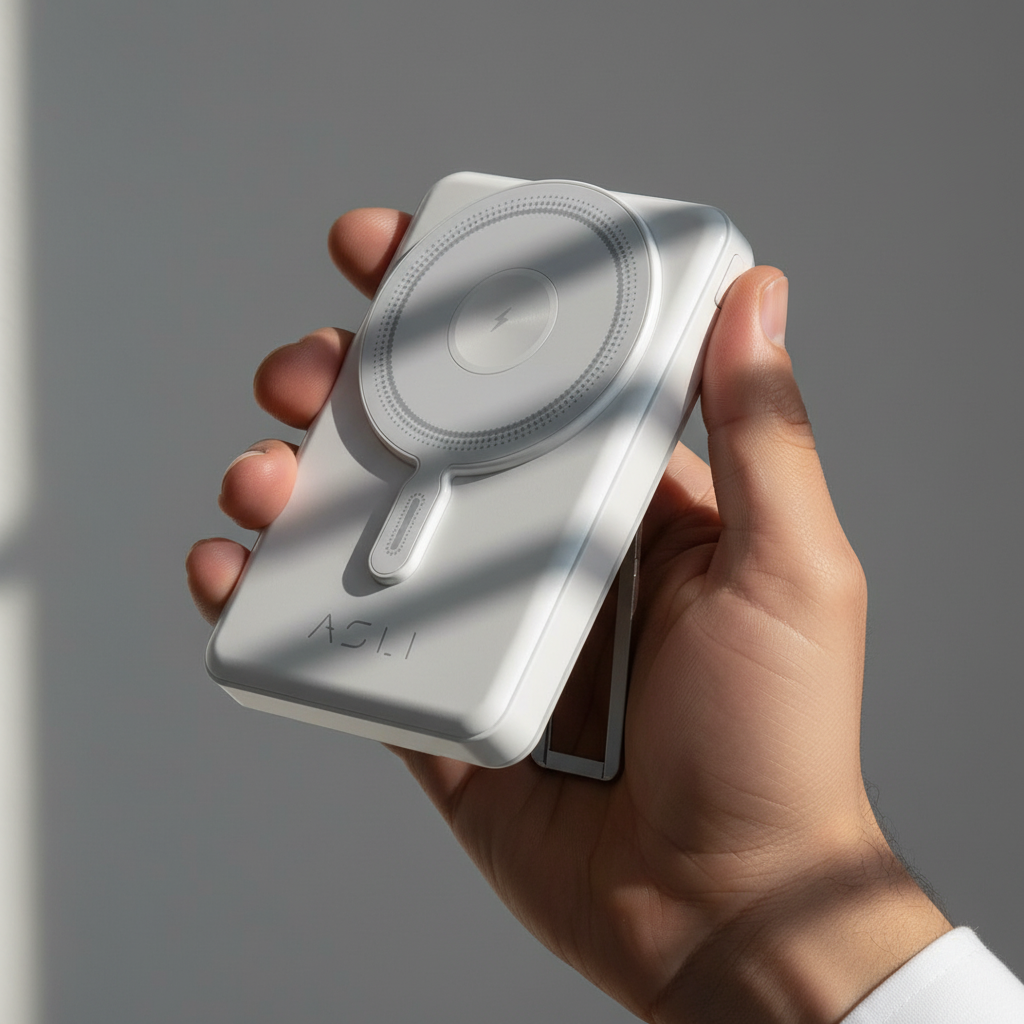 Asli Global 5in1 PD 10000mAh Magnetic PowerBank | White