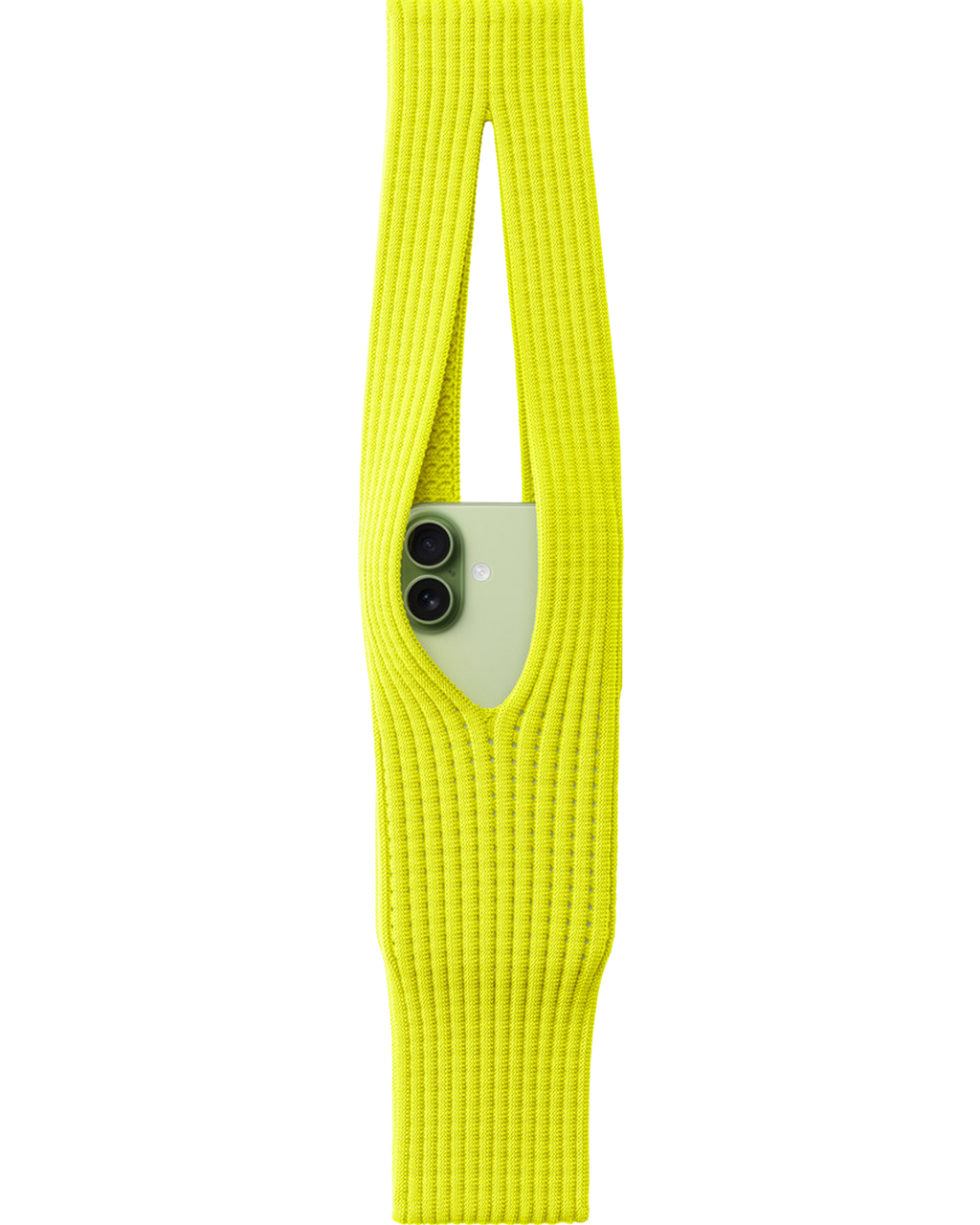 Phone Pocket with Strap â€“ Stretch Knit Wearable iPhone Holder 40 cm | Lemon