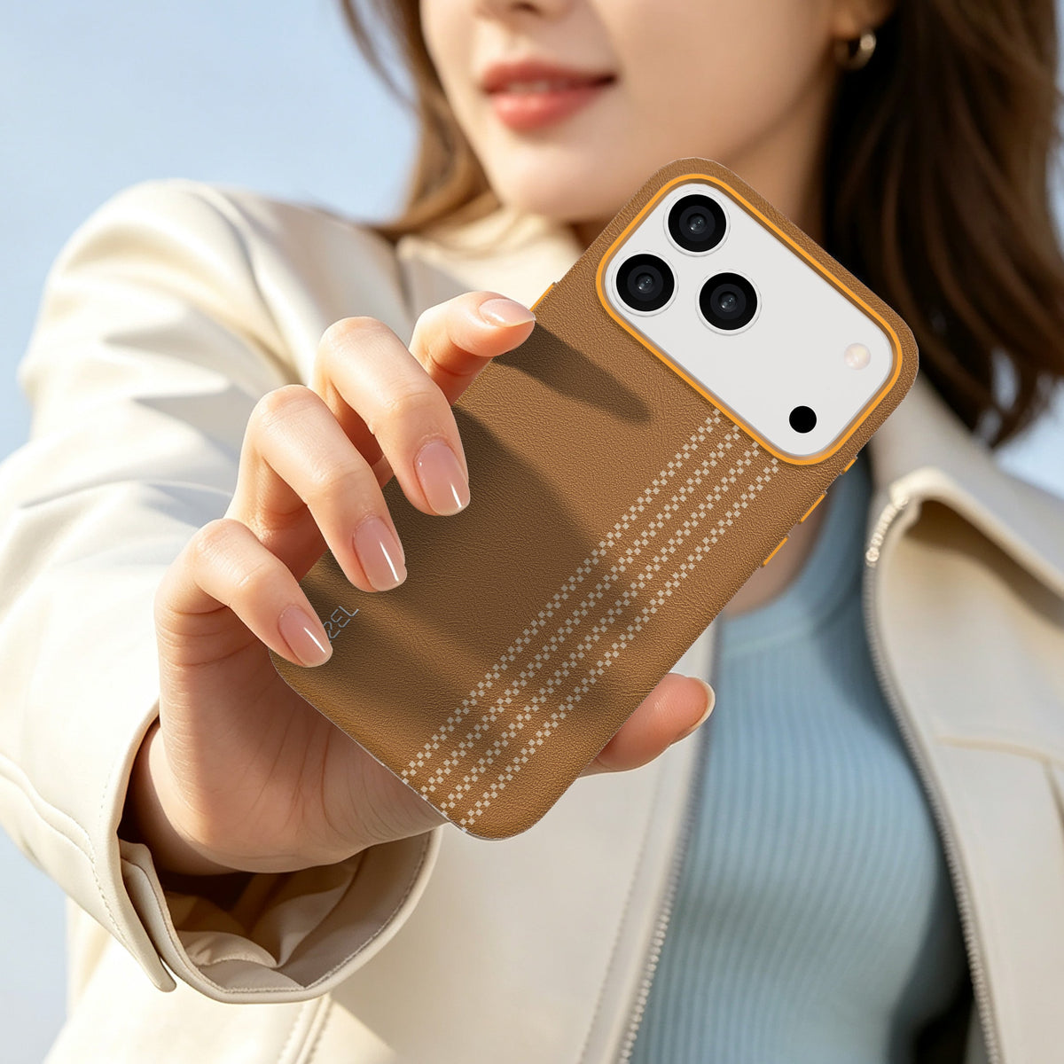 LZEL MAGLINEAR Premium Leather MagSafe Case with Linear Pattern for iPhone 18 Pro & 18 Pro Max