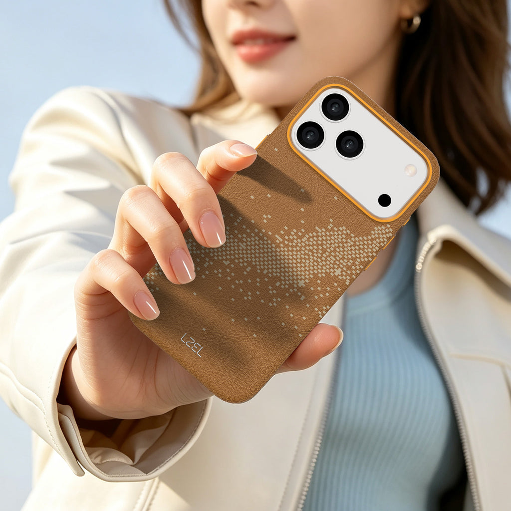 LZEL LEATHERWAVE MAG Premium Leather MagSafe Case with Wave Pattern for iPhone 18 Pro & 18 Pro Max