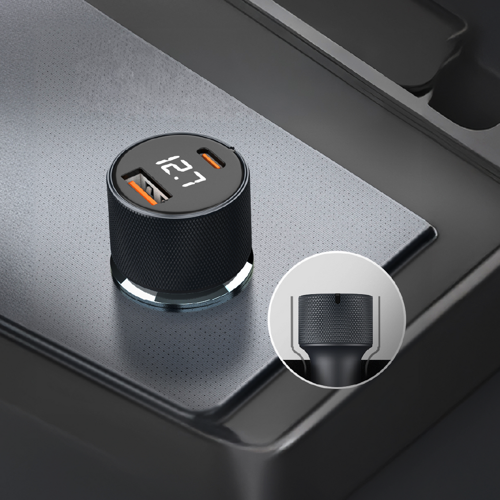 LZEL PulseCharge X2 75W Dual-Port Car Charger â€“ USB-C PD & PPS + USB-A