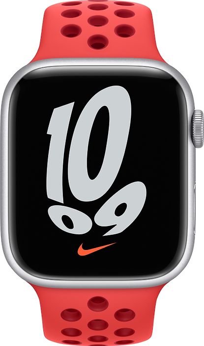 Apple Watch 45mm Nike Sport Band | Bright Crimson / Gym Red
