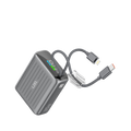 LZEL Neurode 10K Pd 35W Mini Power Bank Pd3.0 & Qc3.0 | Usb-C Cable & Lightning Cable | Gray