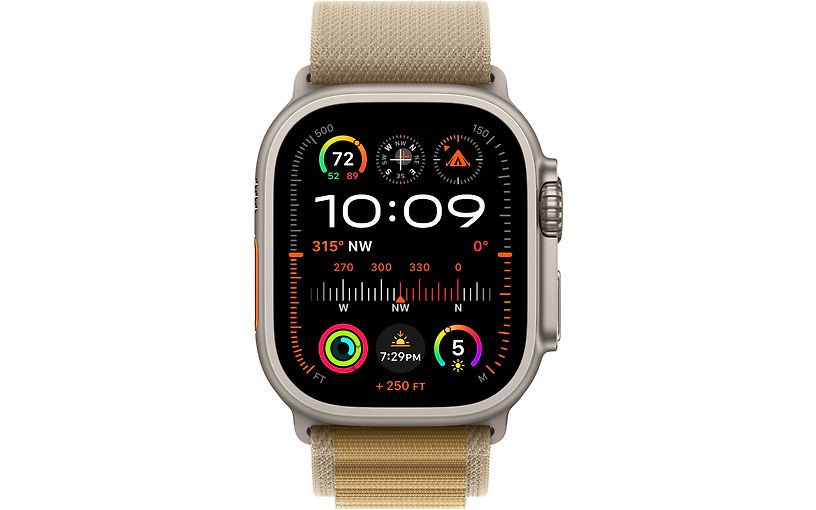 Apple Watch Ultra 2 GPS + Cellular 49mm Natural Titanium with Tan Alpine Loop â€“ S