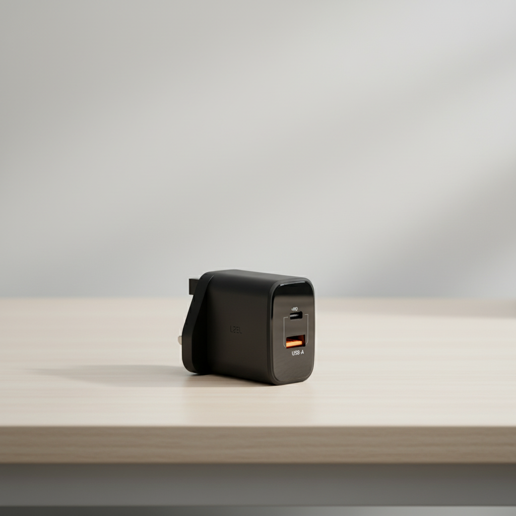 LZEL VoltixCharge 35W Dual Port USB-A USB-C GaN Wall Charger | Black