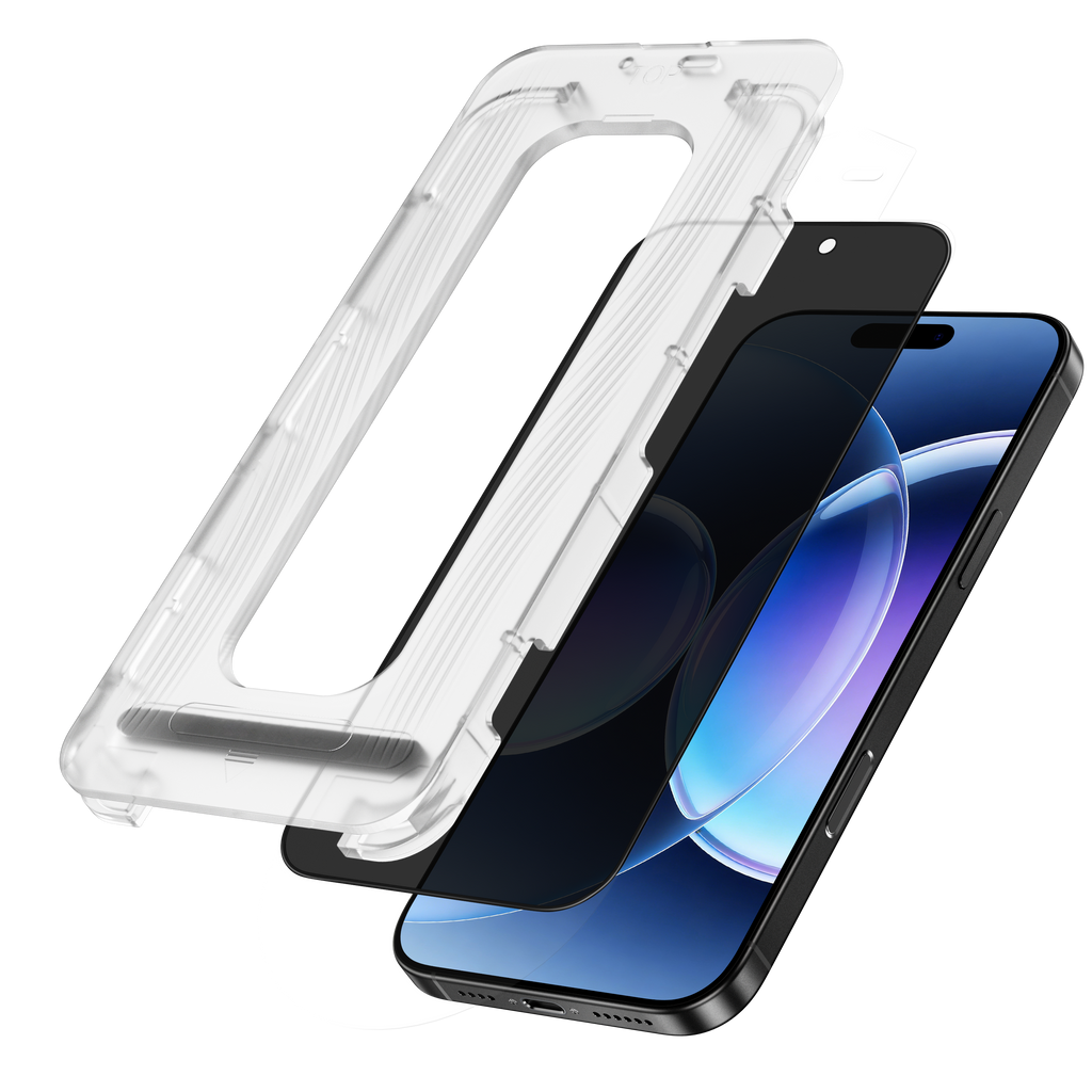 LZEL Optivue Series 26° Anti-spy  Csg 0.33mm Thickness Double Strong Glass  For iPhone 16 Pro Max/17 Pro Max With Applicator | Privacy