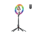 LZEL Flexiclick Series 10" Rgb Selfie Ring Light Kit With 2.3M Tripod Stand & Wireless Remote