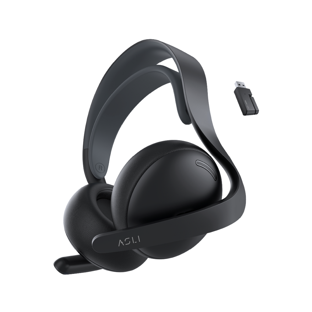 Asli Global Wavetune Series High-Performance 2.4G Wireless Tri-Mode Gaming Headset | Black