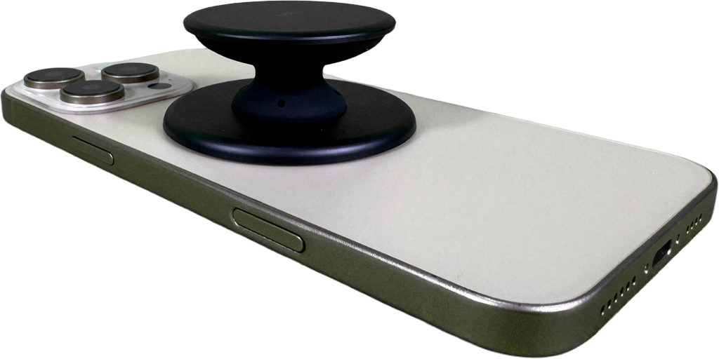 LZEL GripLoop Pop Series – Magnetic Finger Pop Holder & Stand | Midnight Black