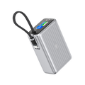 LZEL Neurode Sync 25000Mah Pd3.0 & Qc3.0|100W|Built-In-Usb-C Cable Pd Power Bank | Silver