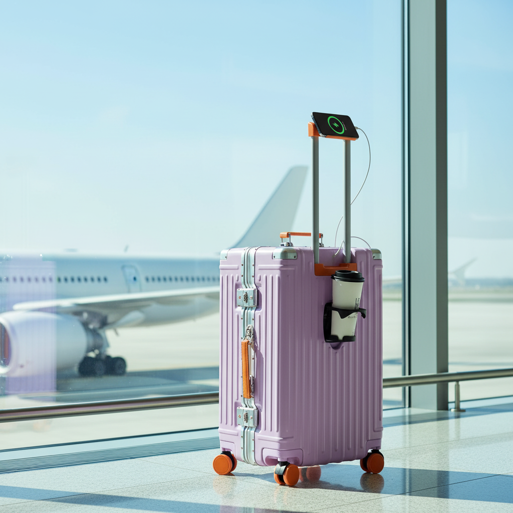 Trolly ABS Suitcase 4 Wheels 26 Inch | Purple