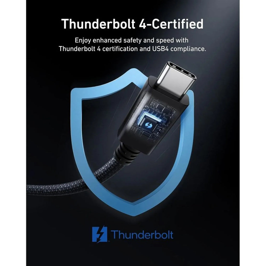 Anker Prime Thunderbolt 4 USB-C to USB-C Cable (3.3 ft / 1m, 240W, 40Gbps) | Black