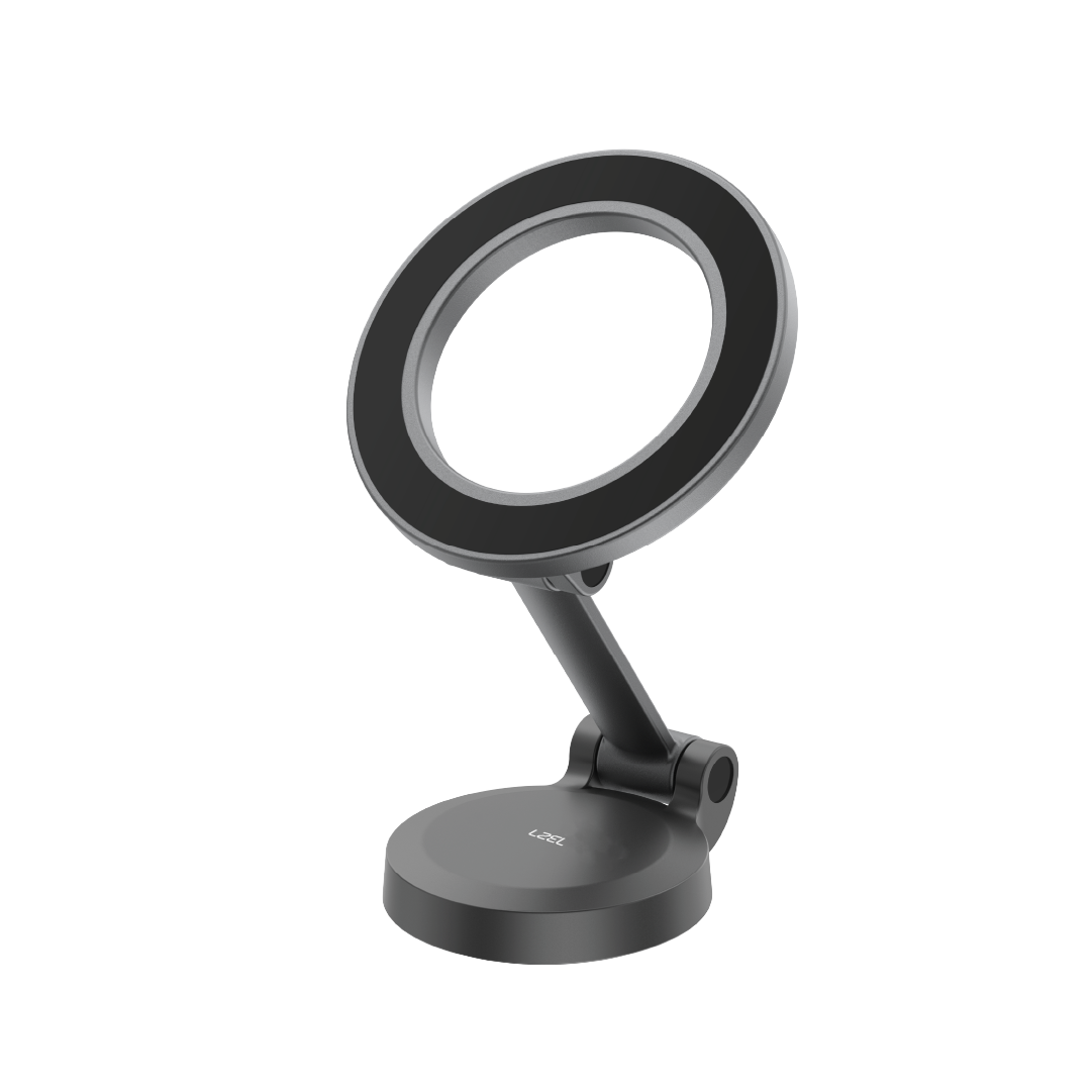 LZEL 360Â° Magnetic Suction Phone Holder Three-Axis Adjustable Angle | Robust Magnetic Grip | Black