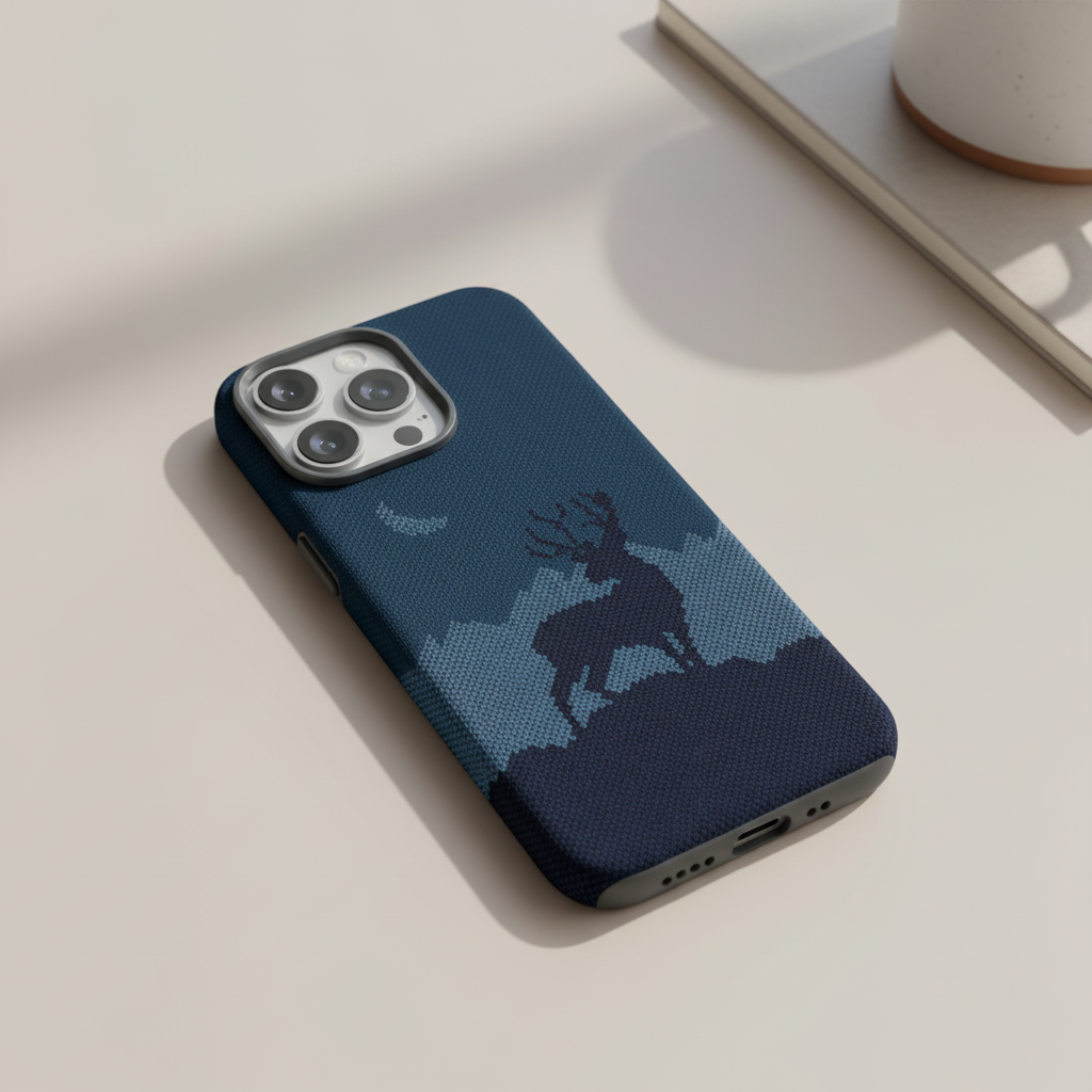 LZEL MagCarbon Deer Cover for iPhone 16 Pro Max | Navy Deer