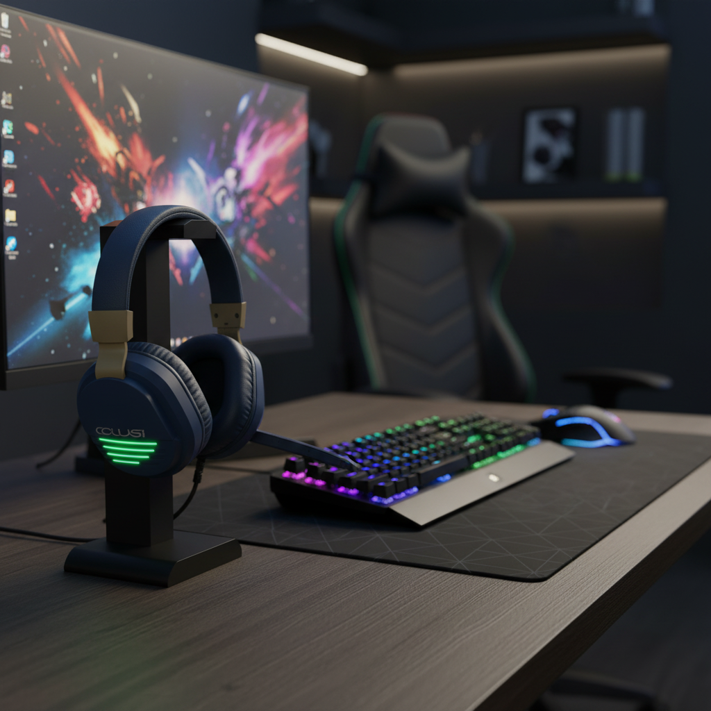 Colusi Gaming Stereo 3.5+USB Headphone RGB Light |Blue