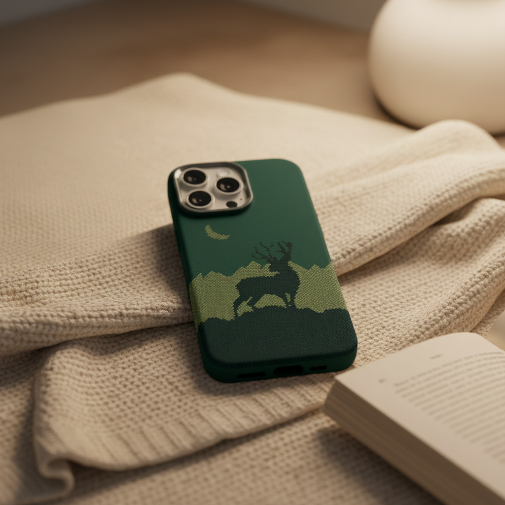 LZEL MagCarbon Deer Cover for iPhone 16 Pro | Green Deer