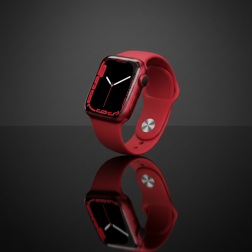 Apple Watch Series 7 GPS, 41mm Red Aluminium Case with Red Sport Band - Regular