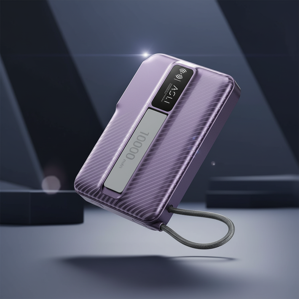 Asli Global Magcrest Flow 5-in-1 Magnetic 10000mAh PD Wireless Power Bank | Purple