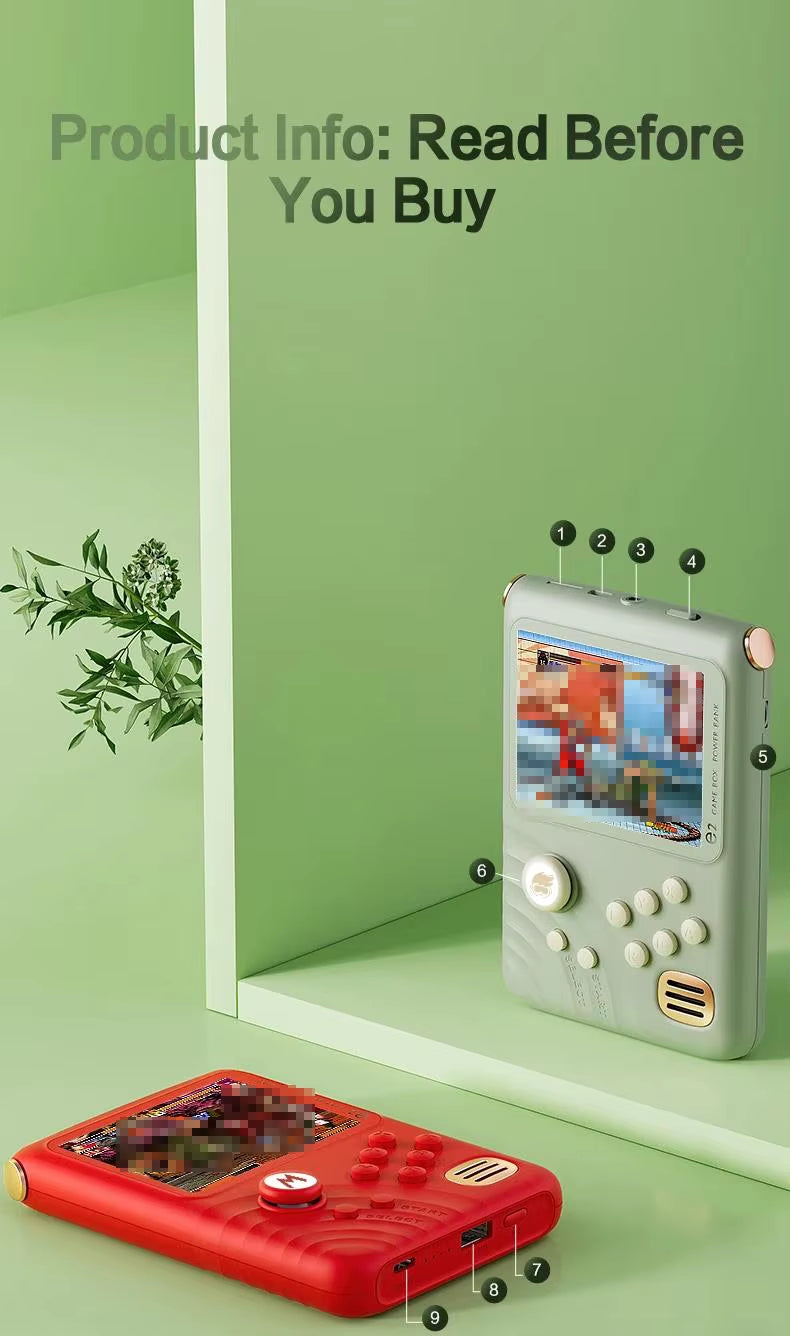 Retro Game Console - 3.5-inch IPS Screen, 6000mAh, 10000 Games | Light Green