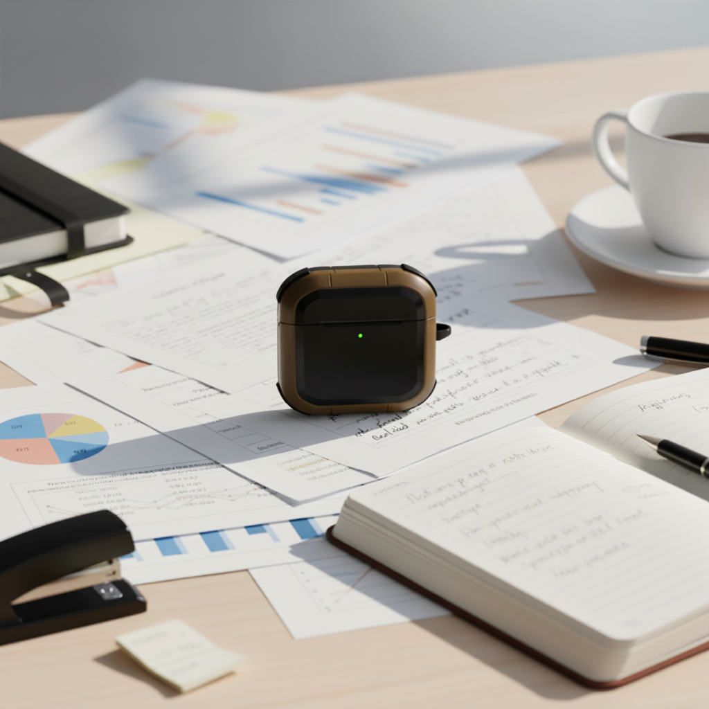 LZEL Airpods 4 Aurum Guard Max Hard PC+TPU Case | Brown/Black