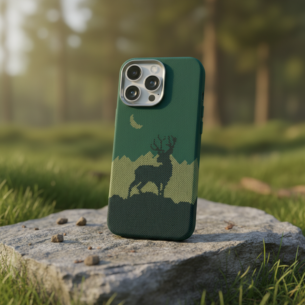 LZEL MagCarbon Deer Cover for iPhone 16 Pro | Green Deer