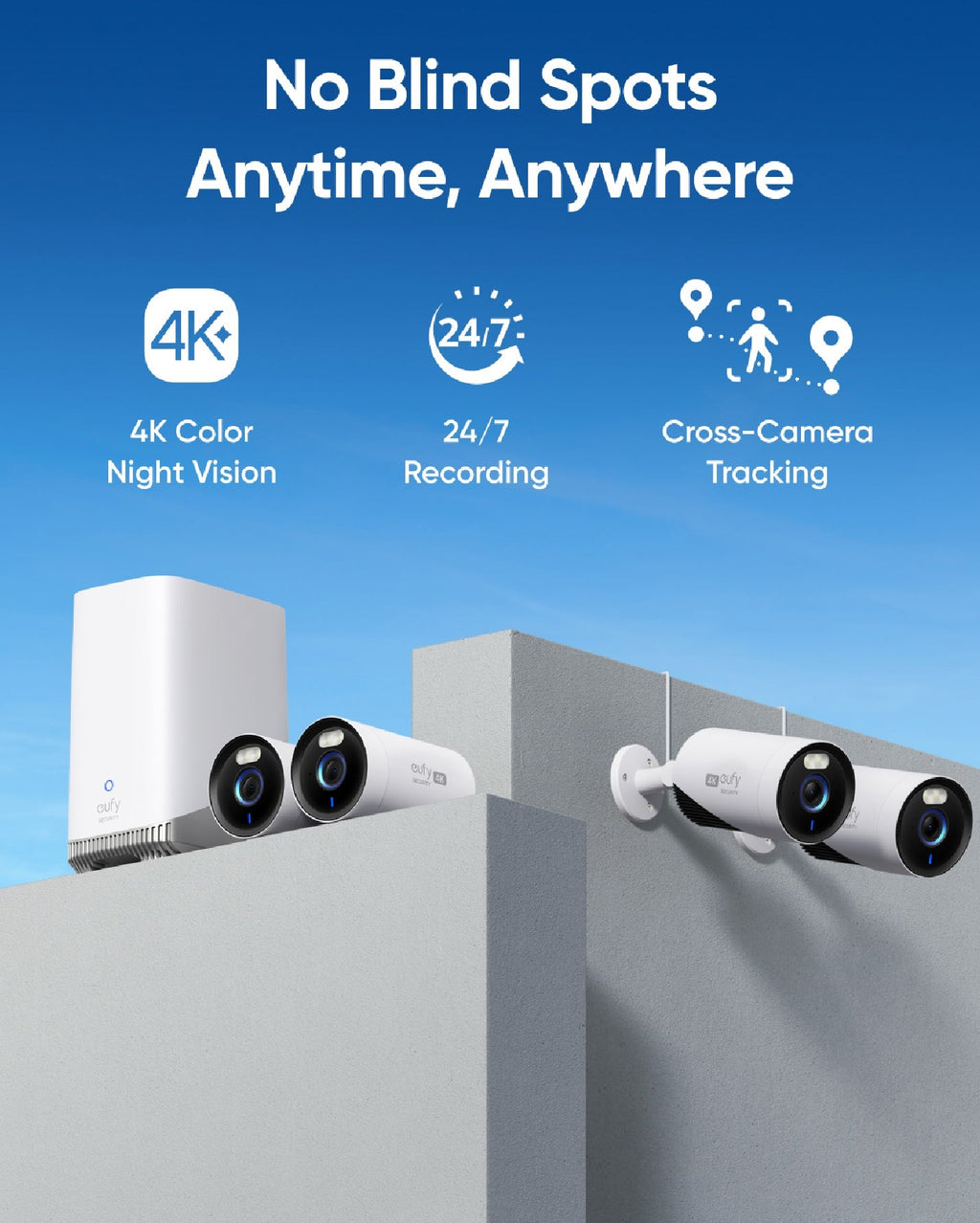 Eufy Cam E330 (Professional) 4-Cam Kit 4K | White