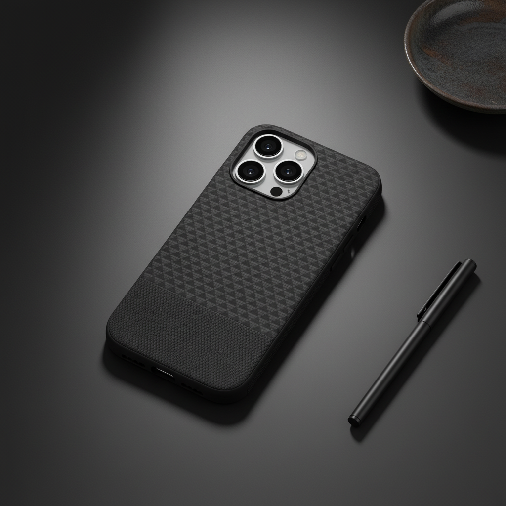 LZEL MagCarbon Splice Case for iPhone 16 Pro | Black Carbon