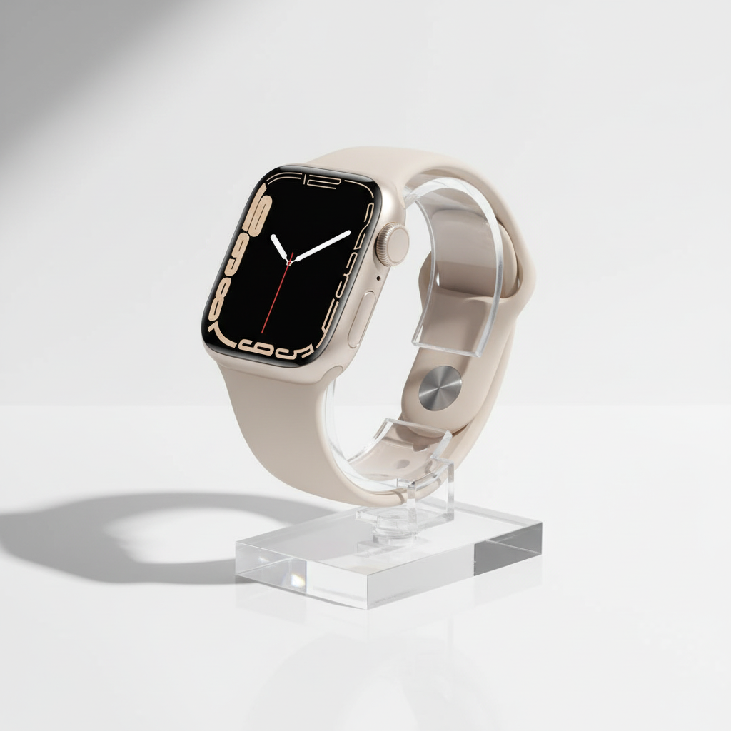 Apple Watch Series 7 GPS, 45mm Starlight Aluminium Case with Starlight Sport Band - Regular