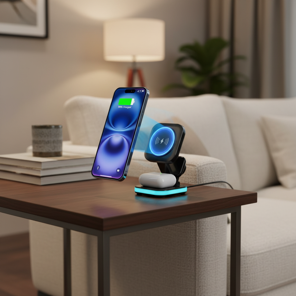 LZEL Magnexus Chargedock 5-In-1 Magnetic Wireless Charger, 15W Fast Charging, USB-C Port