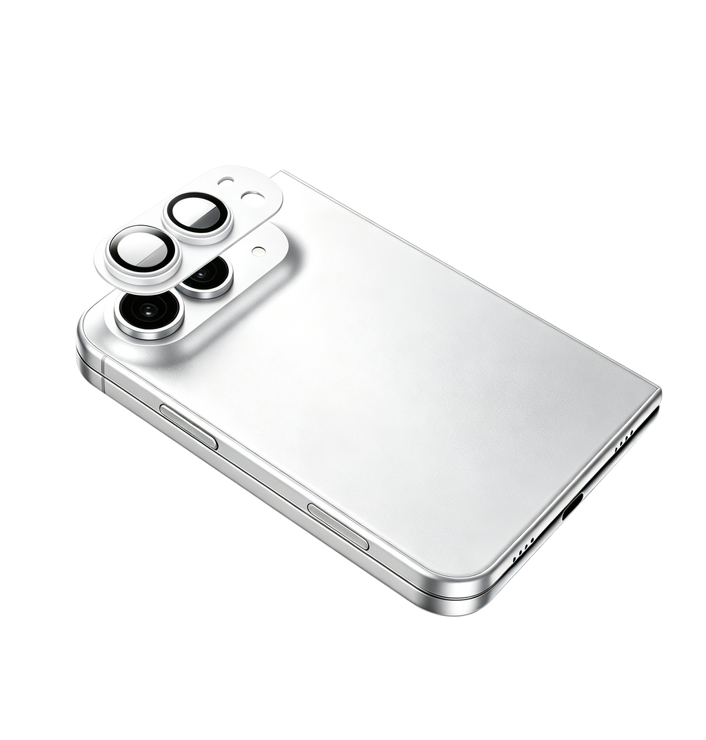aslitec DUO ARMOR Integrated Camera Lens Protector with Premium Tempered Glass for iPhone Duo | Silver