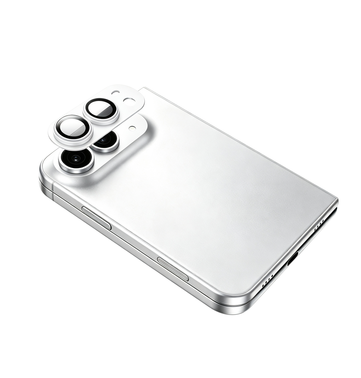 aslitec DUO ARMOR Integrated Camera Lens Protector with Premium Tempered Glass for iPhone Duo | Silver