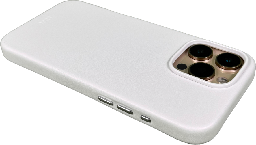LZEL iPhone 16 Pro MagLeather Case | Light Gray
