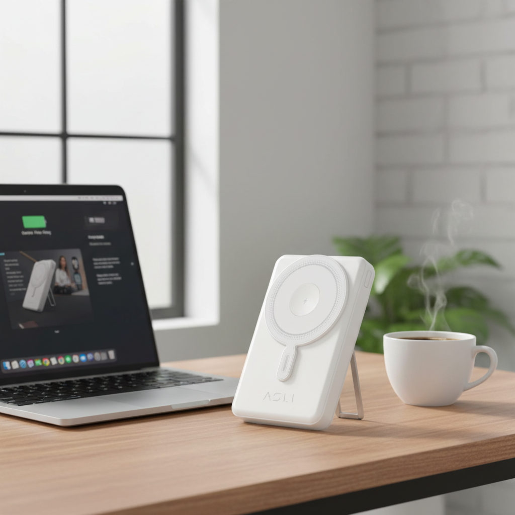 Asli Global 5in1 PD 10000mAh Magnetic PowerBank | White
