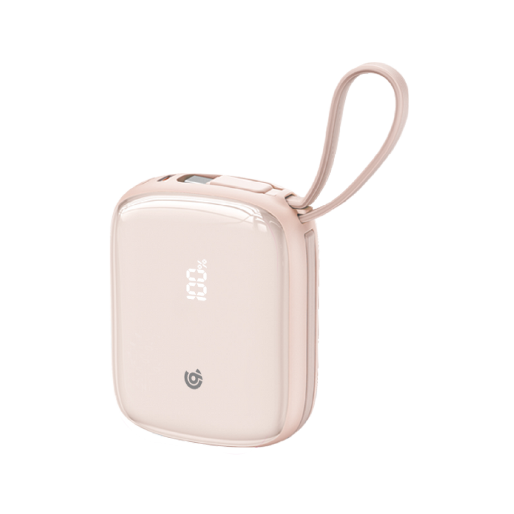 90 Percent Primflux Mini 22.5W Dual Built-In Cables Power Bank Powerdelivery Qc 3.0 | Usb-C & Lightning | Pink