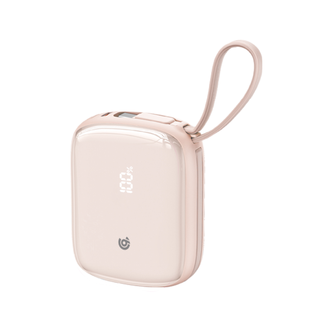 90 Percent Primflux Mini 22.5W Dual Built-In Cables Power Bank Powerdelivery Qc 3.0 | Usb-C & Lightning | Pink