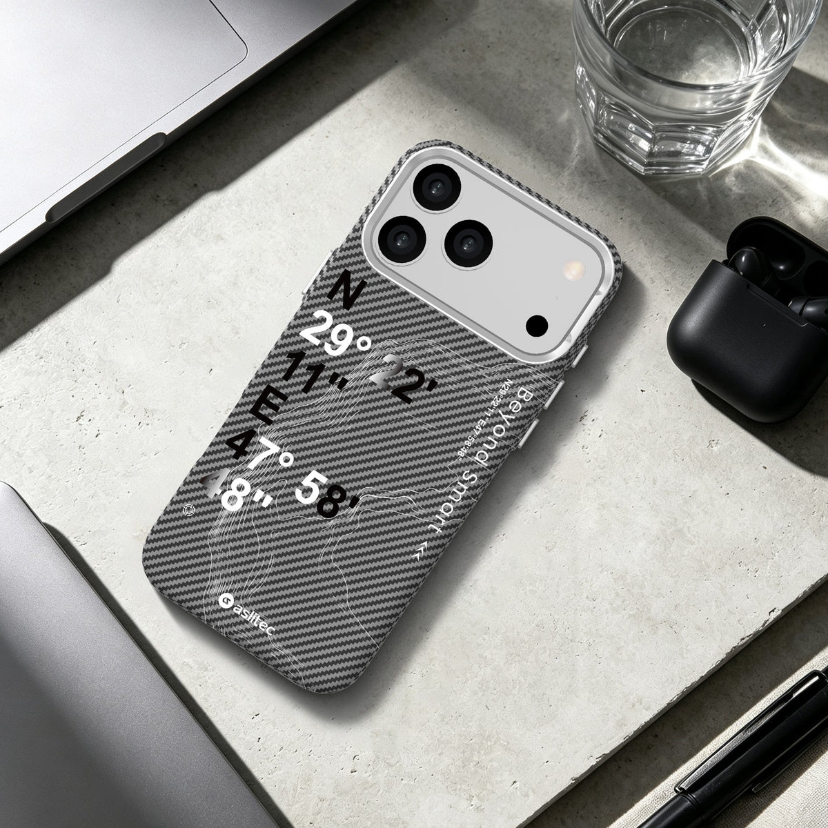 aslitec Geomag Armor Metal Accents Magsafe Case Wit Coordinates Design Case For iPhone 18 Pro