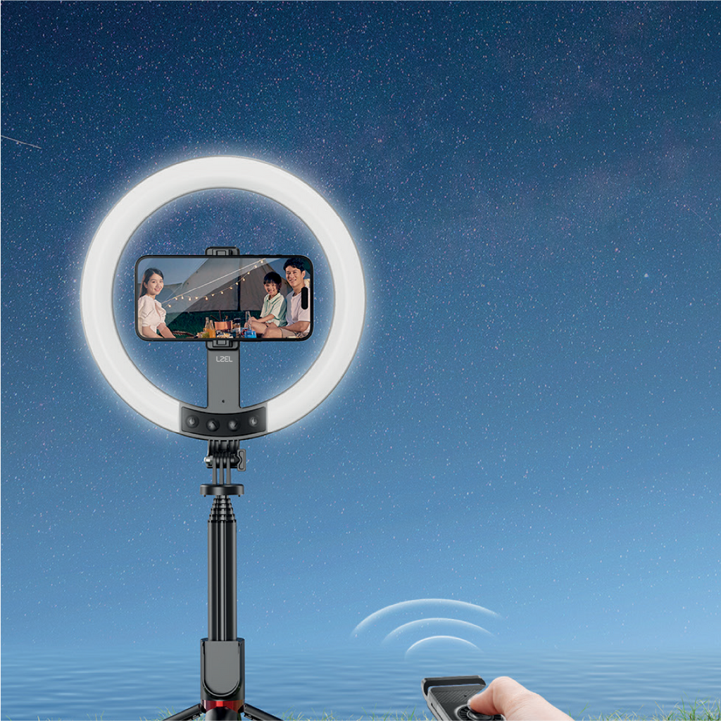 LZEL Flexiclick Series 10" Rgb Selfie Ring Light Kit With 2.3M Tripod Stand & Wireless Remote
