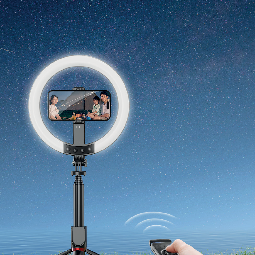 LZEL Flexiclick Series 10" Rgb Selfie Ring Light Kit With 2.3M Tripod Stand & Wireless Remote