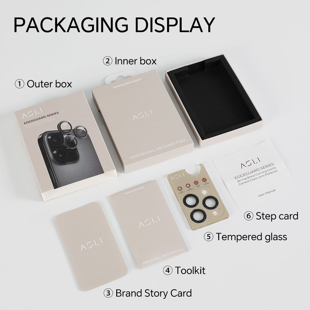 Asli Edgeguard Series 9h Hardness Hd Corning Camera Glass For Iphone 15 Pro/15 Pro Max | Silver
