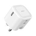 Asli  Global Powercore Dual 45 Gan Dual-Port Usb-C Fast Charger | White
