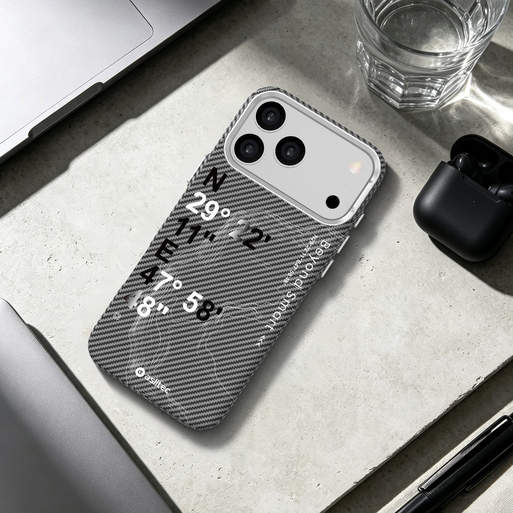 aslitec Geomag Armor Metal Accents Magsafe Case Wit Coordinates Design Case For iPhone 18 Pro Max
