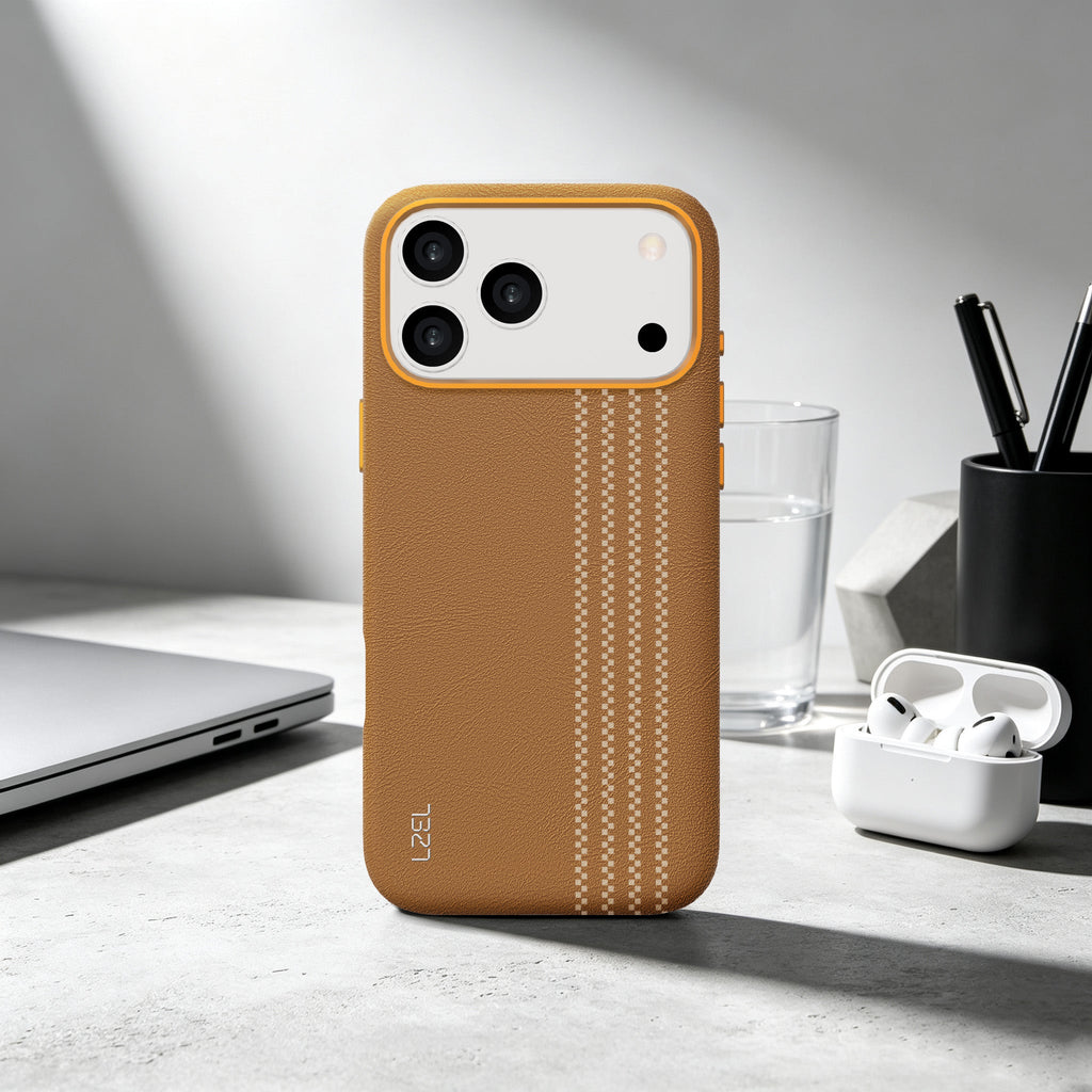 LZEL MAGLINEAR Premium Leather MagSafe Case with Linear Pattern for iPhone 18 Pro & 18 Pro Max