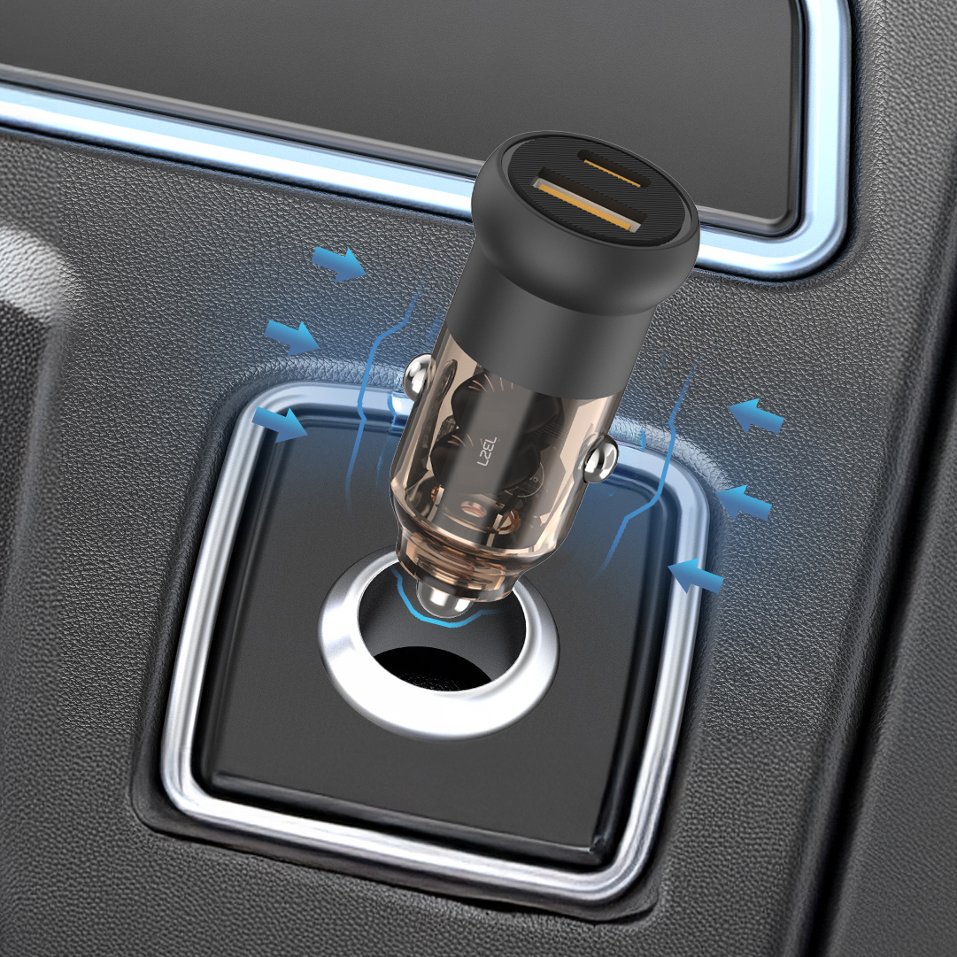 LZEL PulseCharge One 48W Dual-Port Car Charger â€“ USB-C PD & PPS + USB-A