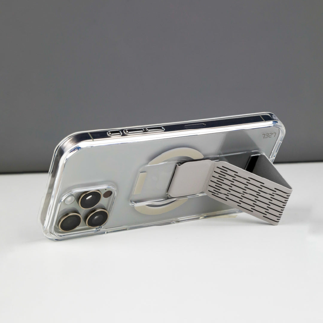 LZEL Clearmag Kickstand Clear Strap Magsafe With Enhanced Edge Protection Case For iPhone 16 Pro