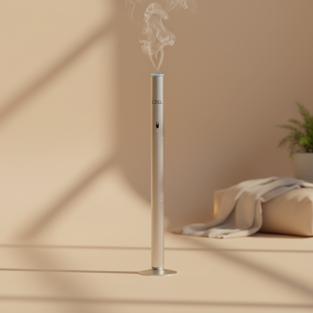 LZEL Aroma Diffuser Aromavista Serenity Prestige Scent Diffuser Waterless Nebulizer Aroma Diffuser, 2000sqft | Silver