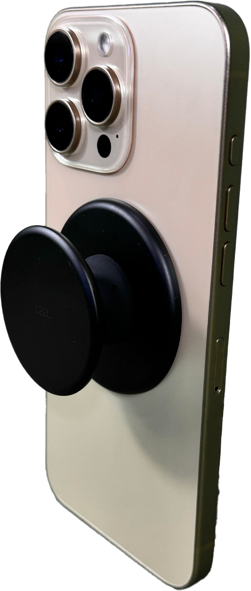 LZEL GripLoop Pop Series – Magnetic Finger Pop Holder & Stand | Midnight Black