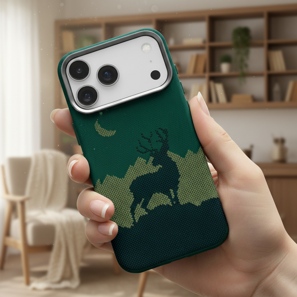 LZEL MagCarbon Deer Cover for iPhone 17 Pro Max | Green Deer
