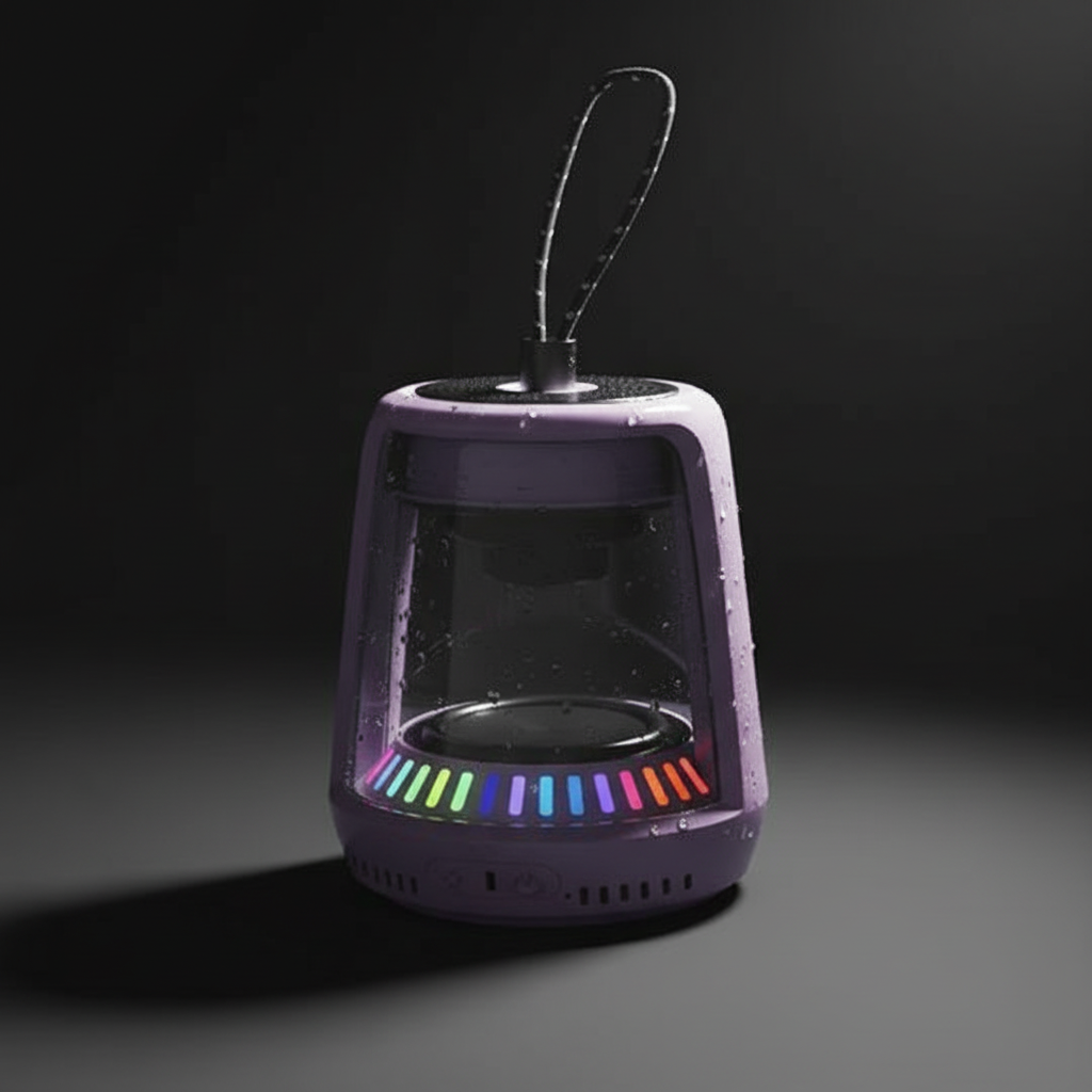 LZEL Aquilasonus Lamp Compact Waterproof Bluetooth Speaker With Dynamic RGB Lights | Purple
