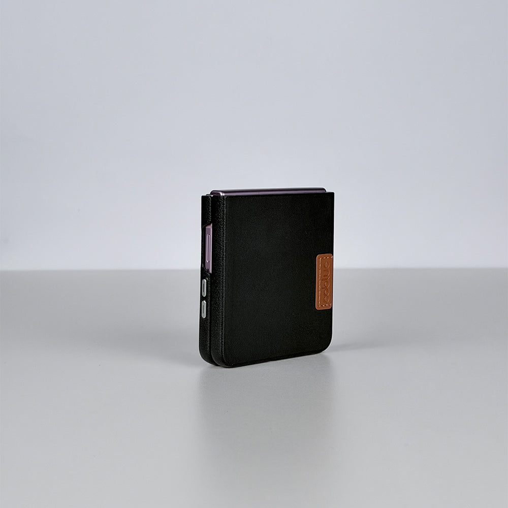Coblue Leather Grain Drop-Proof Case for Samsung Galaxy Z Flip 7 | Black
