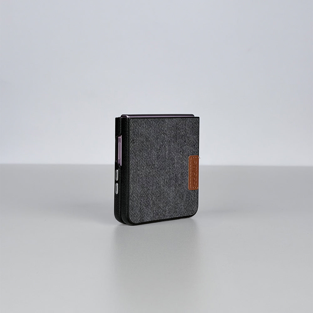 Coblue Leather Grain Drop-Proof Case for Samsung Galaxy Z Flip 7 | Gray